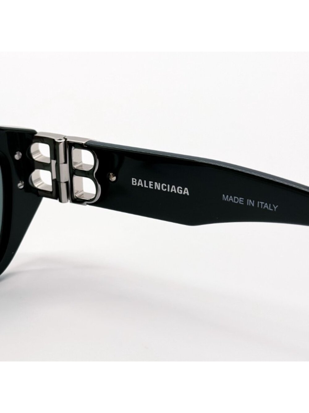 NEW BALENCIAGA BB0311SK 004 SUNGLASSES GREEN GEOMETRIC UNISEX EYEWEAR BALENCIAGA - Picture 9 of 10